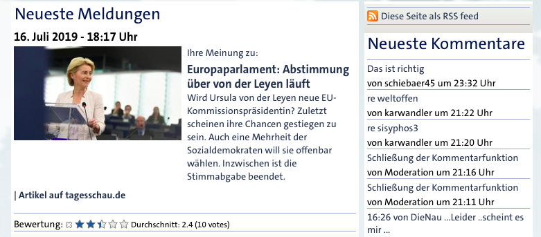 "Neueste Meldung, noch um 8:00 Uhr